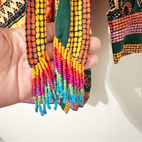 NEW Farm Rio Dotted Patch Scarf Wrap Dress Medium M - Picture 8 of 11